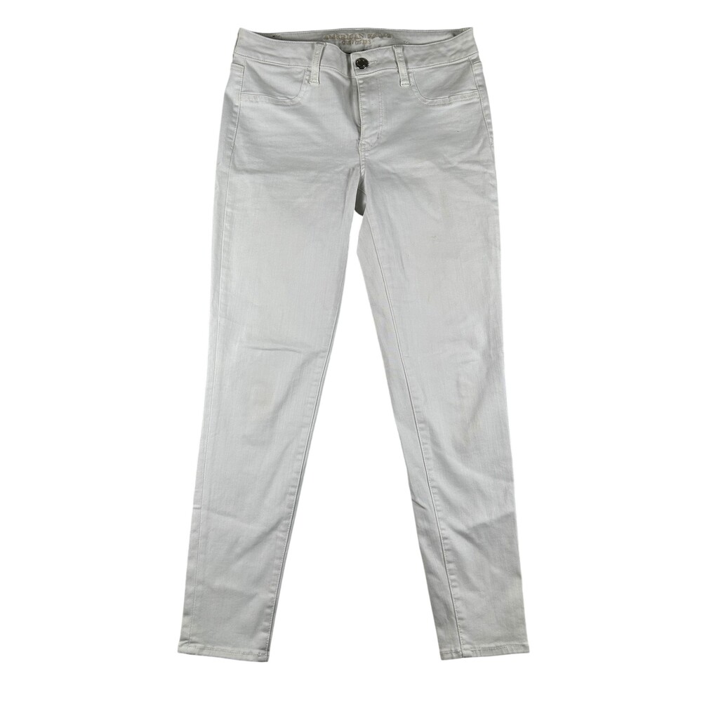 American Eagle Outfitters Jeans Womens 10 Regular White Jegging Mid Rise Stretch